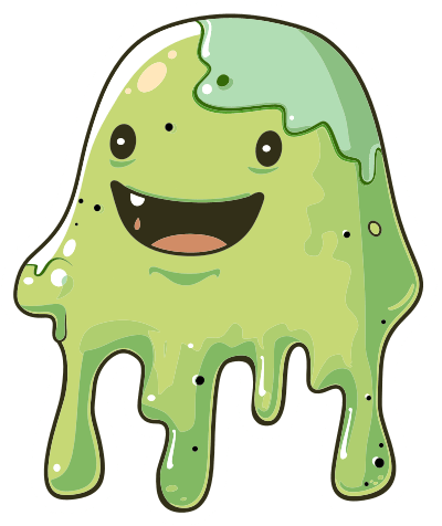 die-cut sticker of James, a glue monster